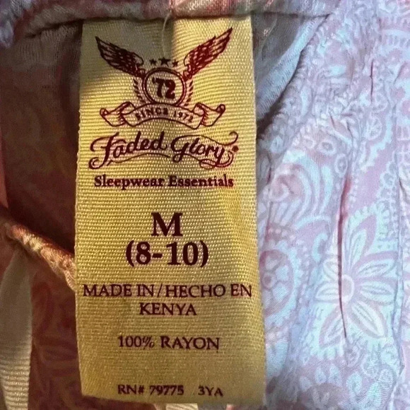 Women's Sleepwear Size M NWT Pink & White Lightweight Tank Top and Flowy Pants - Picture 5 of 8